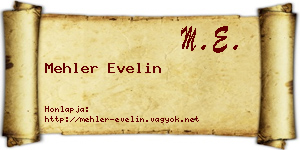 Mehler Evelin névjegykártya